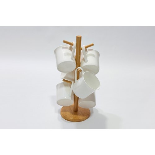 SET 6 TAZAS Y SOPORTE DE CAFÉ 8.5*8 CM  300 ML